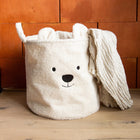 Teddy Bear Storage Basket White 40 x 40 x 40cm Decor Childhome 